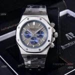 Knockoff Audemars Piguet Royal Oak 41mm Wrist Silver Steel Blue Sub-dials